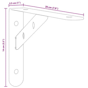 Στηρίγματα Ραφιών 4 Τεμ. Ασημί 15x2,5x11,5εκ. Ανοξείδωτο Μαύρο - PAKOBAZAAR