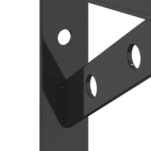 Στηρίγματα Ραφιών 4 Τεμ. Ασημί 15x2,5x11,5εκ. Ανοξείδωτο Μαύρο - PAKOBAZAAR
