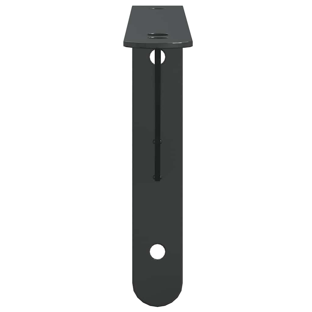 Στηρίγματα Ραφιών 4 Τεμ. Ασημί 23,5x2,5x15,5 Ανοξείδωτο Μαύρο - PAKOBAZAAR