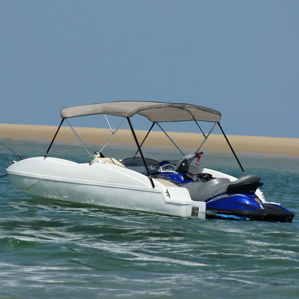 Τέντα Σκάφους με 3 Αψίδες Γκρι 183x180x137 εκ. - Pakobazaar