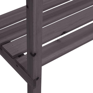 Τραπέζι Φυτών με Ράφι Γκρι 78x38x82,5εκ. από Μασίφ Ξύλο Ελάτης - PAKOBAZAAR