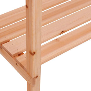 Τραπέζι Φυτών με Ράφια Καφέ 78x38x82,5εκ. από Μασίφ Ξύλο Ελάτης - PAKOBAZAAR