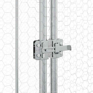 Κοτέτσι - Κλουβί Ασημί 200x100x190 εκ. από Γαλβανισμένο Χάλυβα - PAKOBAZAAR