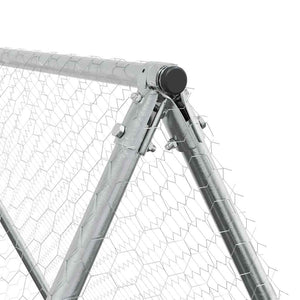 Κοτέτσι - Κλουβί Ασημί 200x100x190 εκ. από Γαλβανισμένο Χάλυβα - PAKOBAZAAR