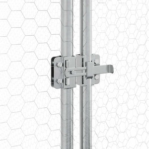 Κοτέτσι - Κλουβί Ασημί 200x105x182 εκ. από Γαλβανισμένο Χάλυβα - PAKOBAZAAR