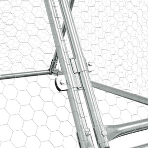 Κοτέτσι - Κλουβί Ασημί 400x105x91 εκ. από Γαλβανισμένο Χάλυβα - PAKOBAZAAR