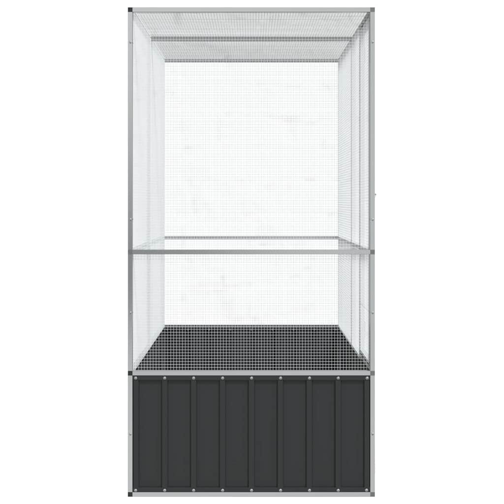 Κλουβί Ασημένιο 210,5 x 107 x 212 εκ. Ατσάλινο - Pakobazaar