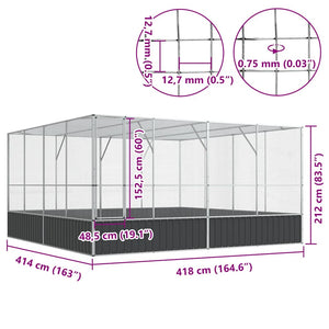 Κλουβί Ασημένιο 418x414x212 εκ. Ατσάλινο - Pakobazaar