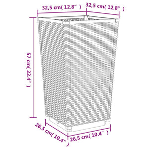 Ζαρντινιέρες Κήπου 2 τεμ. Μπλε Γκρι 32,5x32,5x57 εκ. Πολυπροπυλένιο