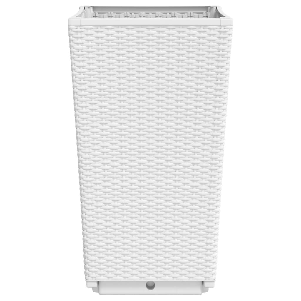 Ζαρντινιέρες Κήπου 2 τεμ. Λευκό 32,5x32,5x57 εκ. Πολυπροπυλένιο