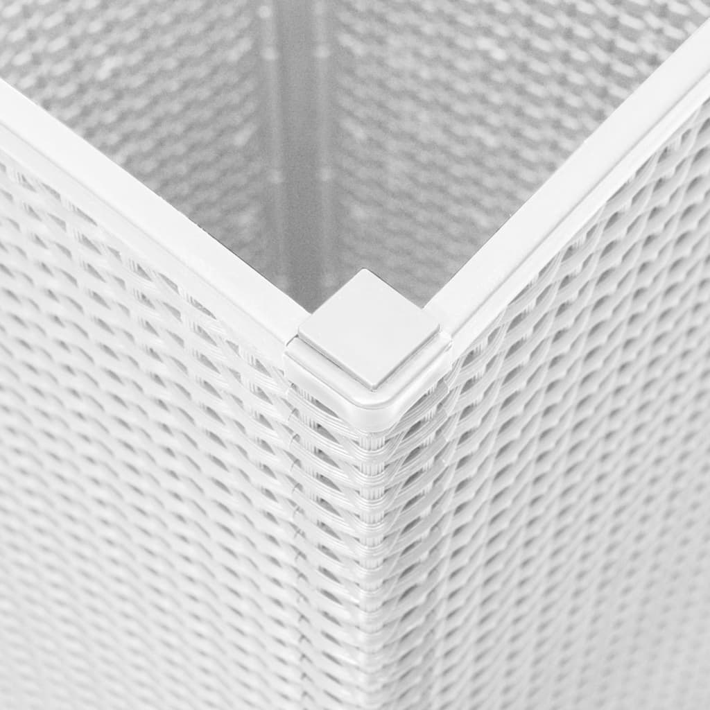 Ζαρντινιέρες Κήπου 2 τεμ. Λευκό 32,5x32,5x57 εκ. Πολυπροπυλένιο