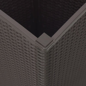 Ζαρντινιέρες Κήπου 4 τεμ. Καφέ 32,5x32,5x57 εκ. Πολυπροπυλένιο - Pakobazaar
