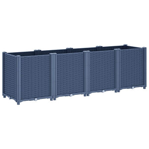 Ζαρντινιέρα Κήπου Μπλε Γκρι 160x40x53 εκ. Πολυπροπυλένιο