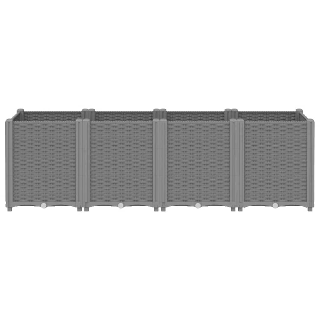 Ζαρντινιέρα Κήπου Ανοιχτό Γκρι 160x40x53 εκ. Πολυπροπυλένιο