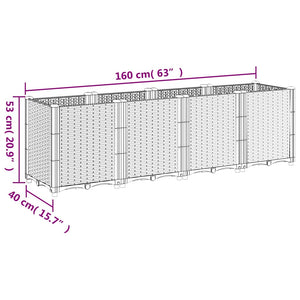 Ζαρντινιέρα Κήπου Ανοιχτό Γκρι 160x40x53 εκ. Πολυπροπυλένιο