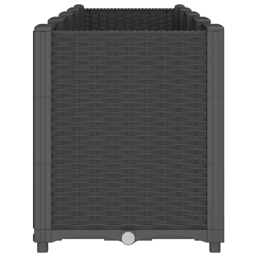 Ζαρντινιέρα Κήπου Μαύρη 160x40x53 εκ. Πολυπροπυλένιο - Pakobazaar