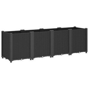 Ζαρντινιέρα Κήπου Μαύρη 160x40x53 εκ. Πολυπροπυλένιο - Pakobazaar
