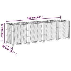 Ζαρντινιέρα Κήπου Καφέ 160x40x53 εκ. Πολυπροπυλένιο - Pakobazaar