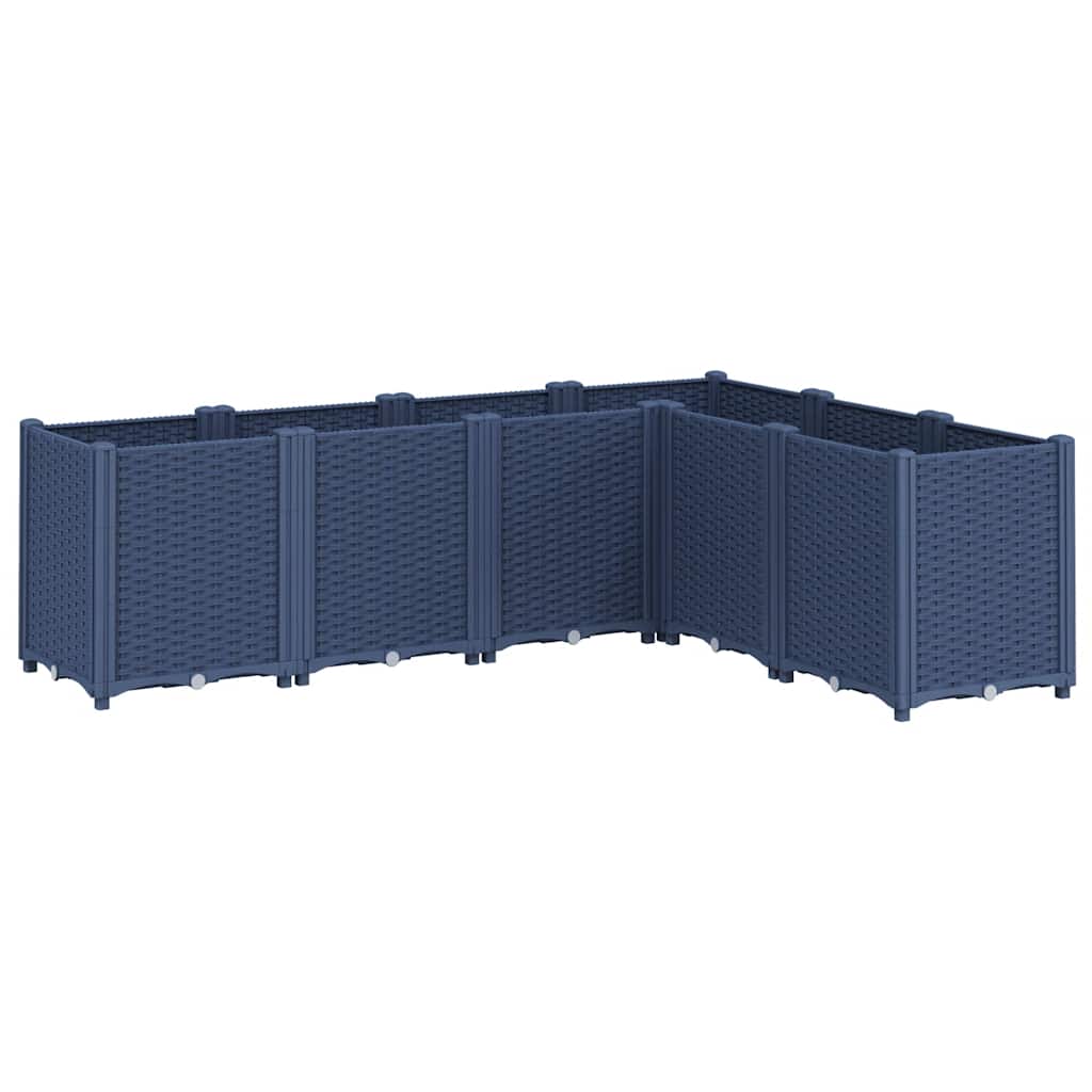 Ζαρντινιέρα Κήπου Μπλε Γκρι 160x120x53 εκ. Πολυπροπυλένιο
