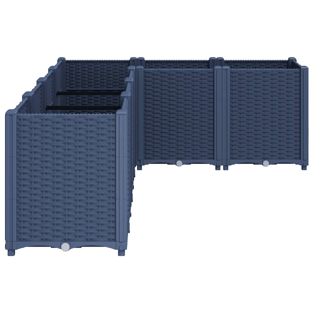 Ζαρντινιέρα Κήπου Μπλε Γκρι 160x120x53 εκ. Πολυπροπυλένιο