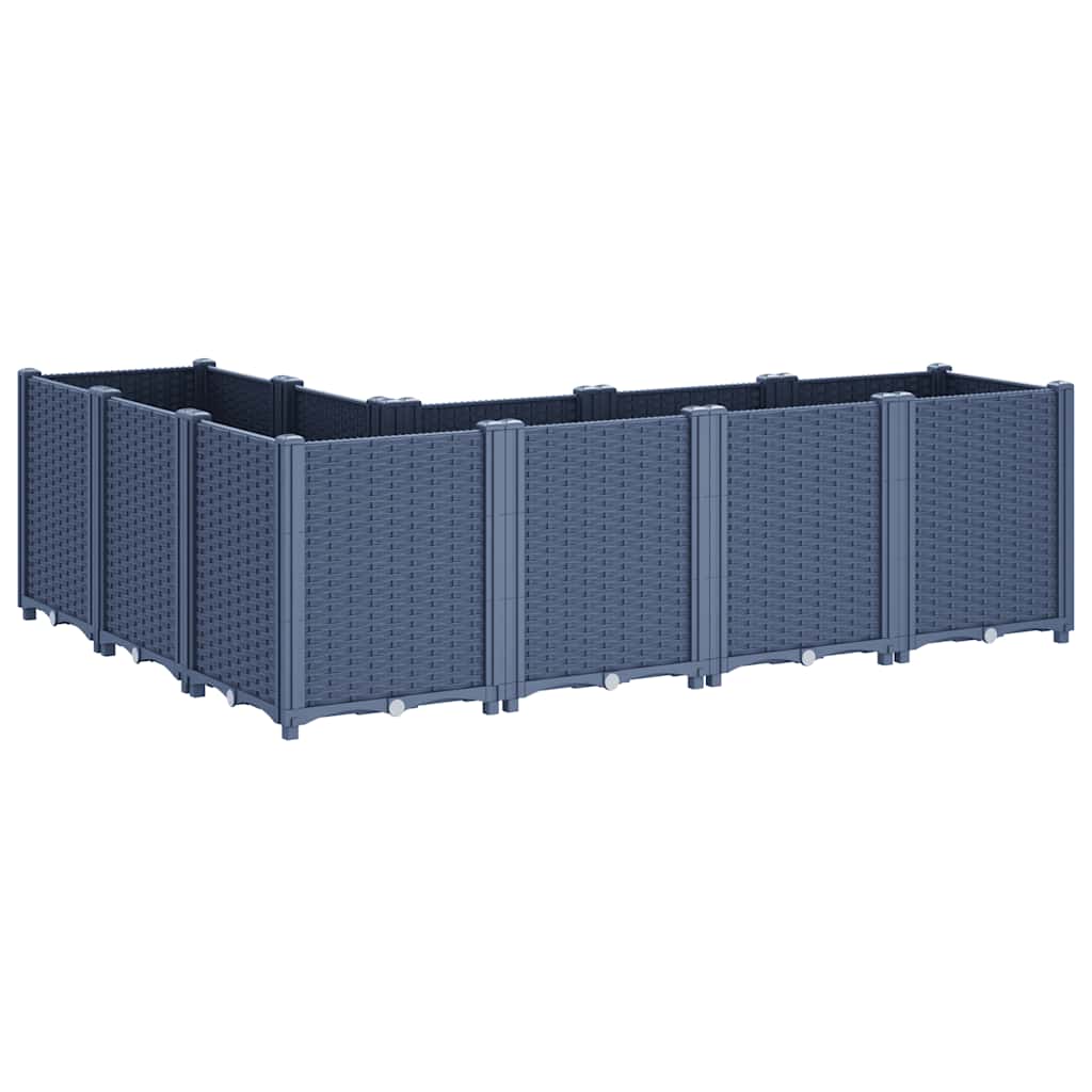 Ζαρντινιέρα Κήπου Μπλε Γκρι 160x120x53 εκ. Πολυπροπυλένιο
