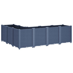 Ζαρντινιέρα Κήπου Μπλε Γκρι 160x120x53 εκ. Πολυπροπυλένιο
