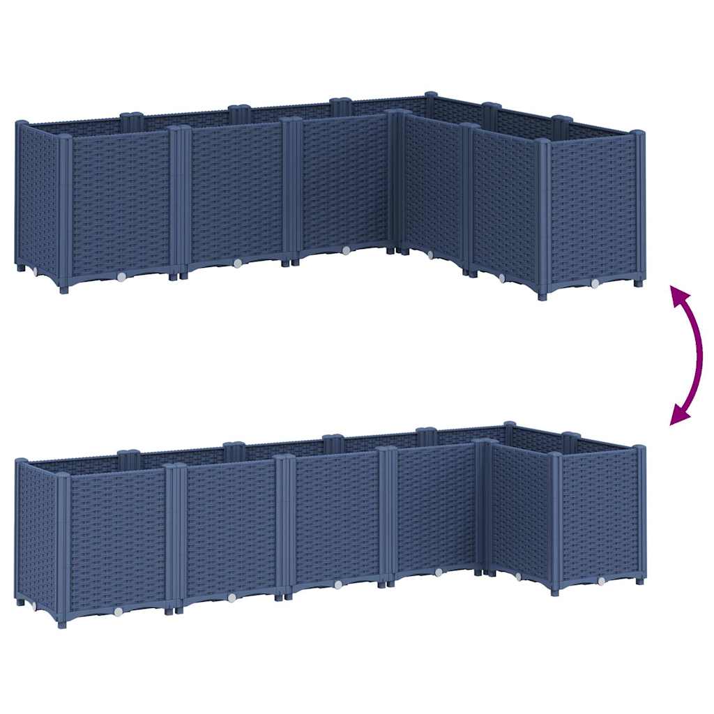 Ζαρντινιέρα Κήπου Μπλε Γκρι 160x120x53 εκ. Πολυπροπυλένιο