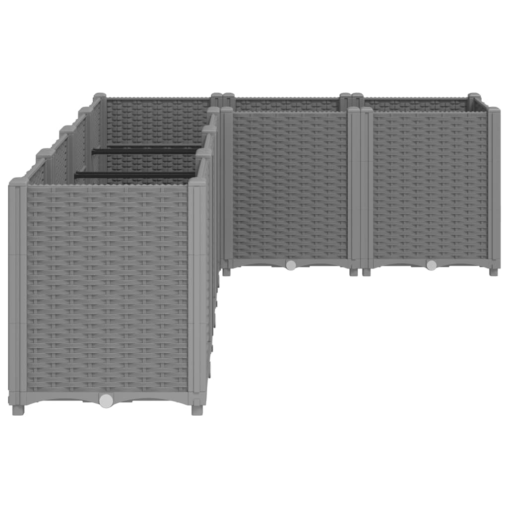 Ζαρντινιέρα Κήπου Ανοιχτό Γκρι 160x120x53 εκ. Πολυπροπυλένιο