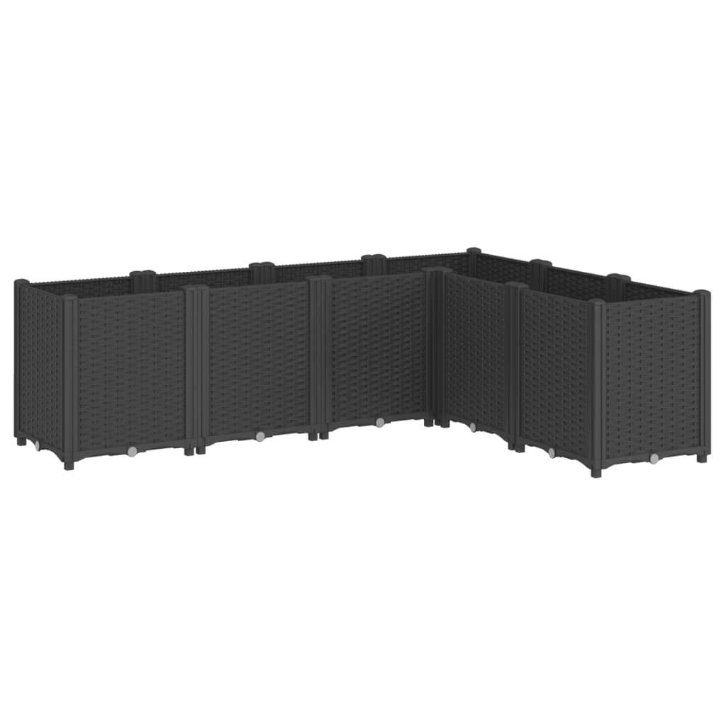 Ζαρντινιέρα Κήπου Μαύρη 160x120x53 εκ. Πολυπροπυλένιο - Pakobazaar