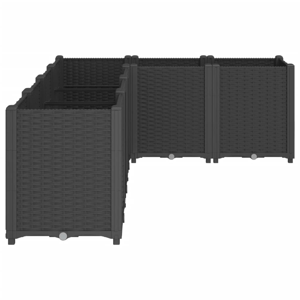 Ζαρντινιέρα Κήπου Μαύρη 160x120x53 εκ. Πολυπροπυλένιο - Pakobazaar