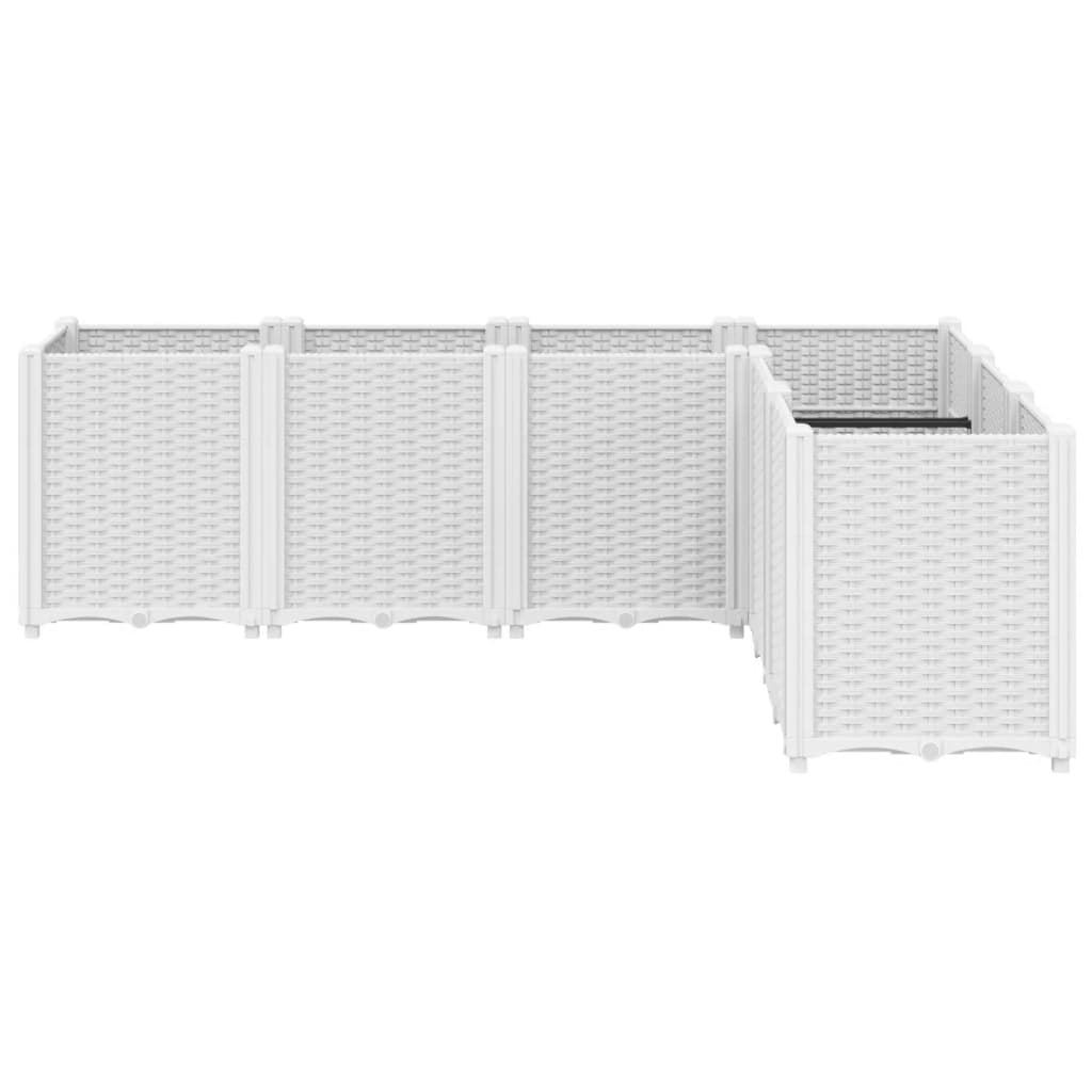 Ζαρντινιέρα Κήπου Λευκή 160x120x53 εκ. Πολυπροπυλένιο - Pakobazaar