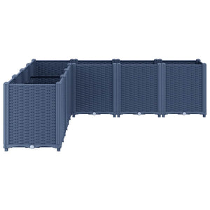 Ζαρντινιέρα Κήπου Μπλε Γκρι 160x160x53 εκ. Πολυπροπυλένιο