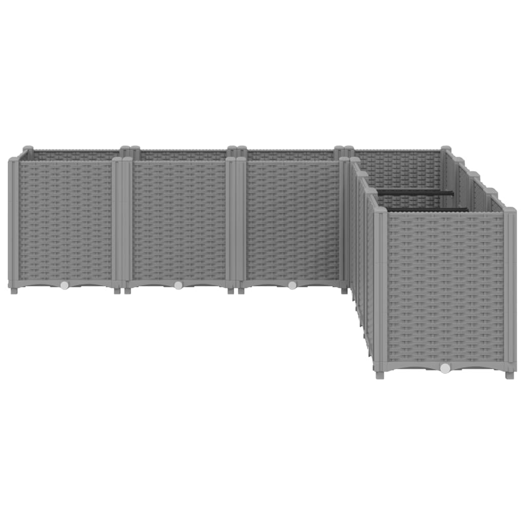 Ζαρντινιέρα Κήπου Ανοιχτό Γκρι 160x160x53 εκ. Πολυπροπυλένιο
