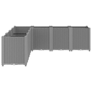 Ζαρντινιέρα Κήπου Ανοιχτό Γκρι 160x160x53 εκ. Πολυπροπυλένιο