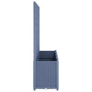 Ζαρντινιέρα Κήπου με Καφασωτό Μπλε Γκρι 160x40x140 εκ. από PP - Pakobazaar