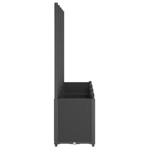 Ζαρντινιέρα Κήπου με Καφασωτό Μαύρο 160 x 40 x 140 εκ. από PP