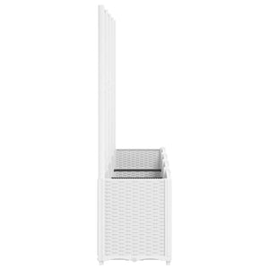 Ζαρντινιέρα Κήπου με Καφασωτό Λευκή 160x40x140 εκ. Πολυπροπ.