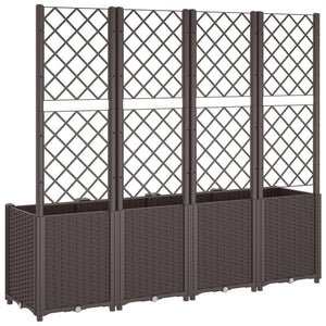 Ζαρντινιέρα Κήπου με Καφασωτό Καφέ 160 x 40 x 140 εκ. από PP - Pakobazaar