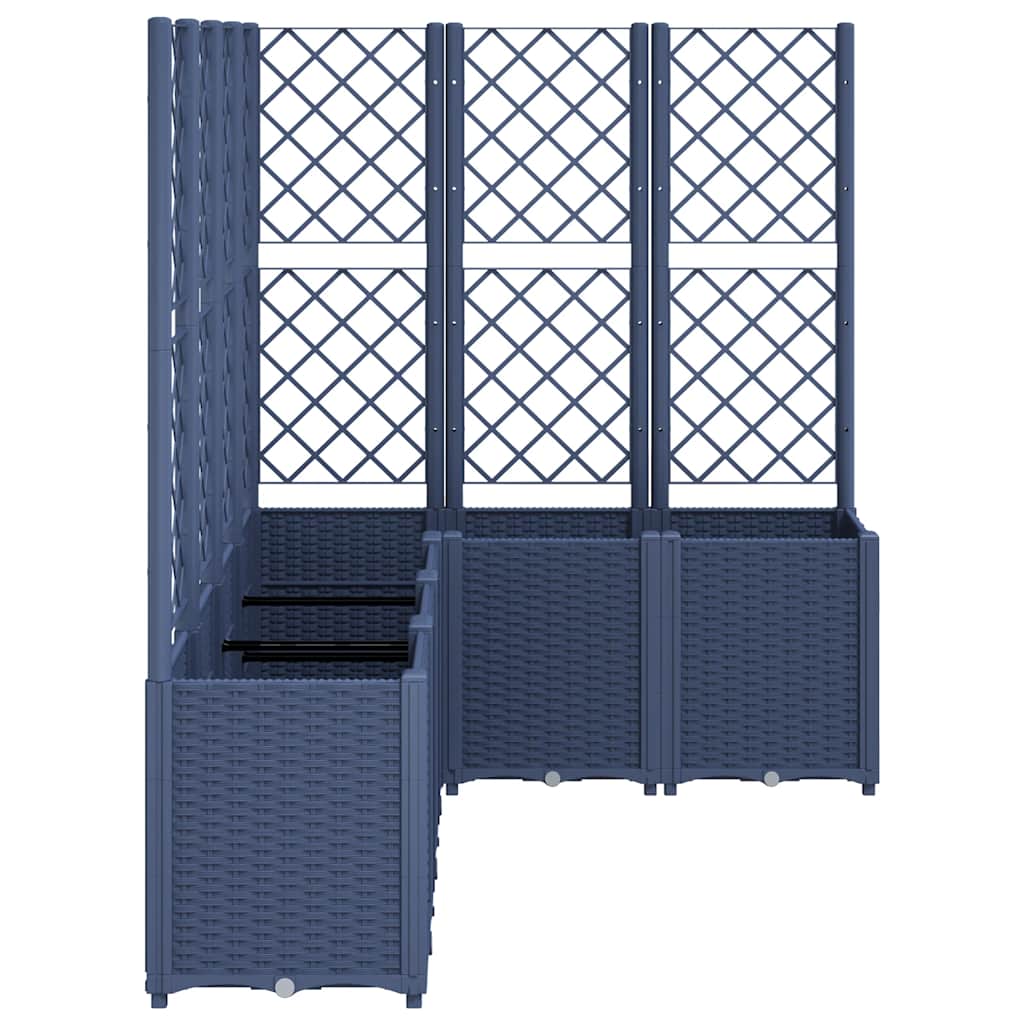Ζαρντινιέρα Κήπου με Καφασωτό Μπλε Γκρι 160x120x140 εκ. από PP