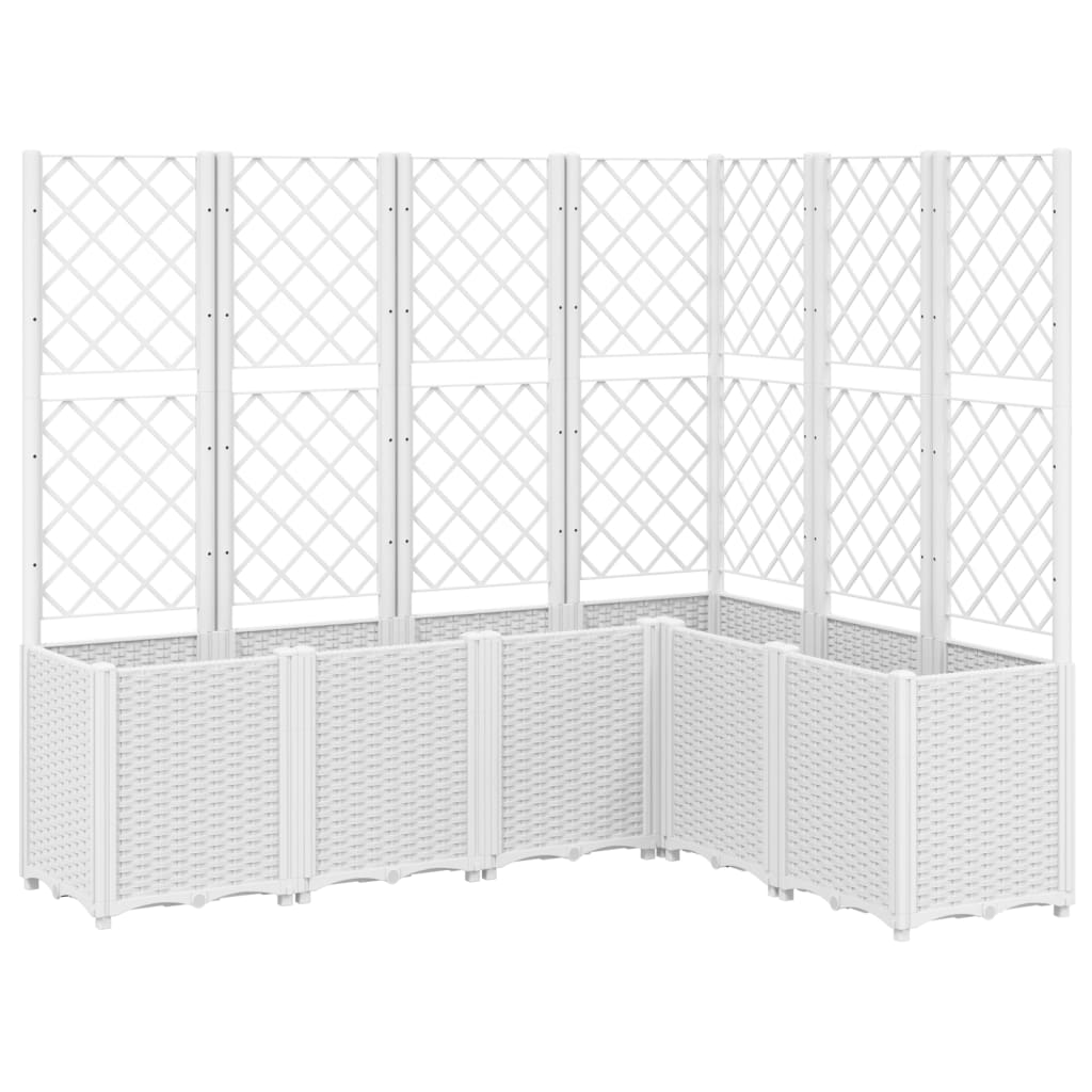 Ζαρντινιέρα Κήπου με Καφασωτό Λευκή 160x120x140 εκ. από PP
