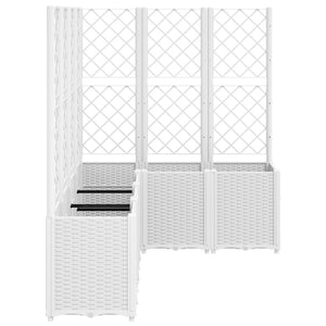 Ζαρντινιέρα Κήπου με Καφασωτό Λευκή 160x120x140 εκ. από PP