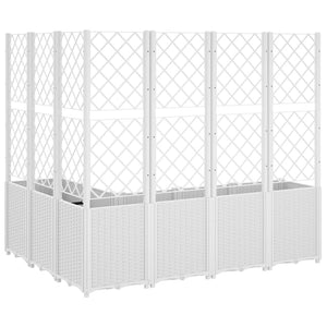 Ζαρντινιέρα Κήπου με Καφασωτό Λευκή 160x120x140 εκ. από PP