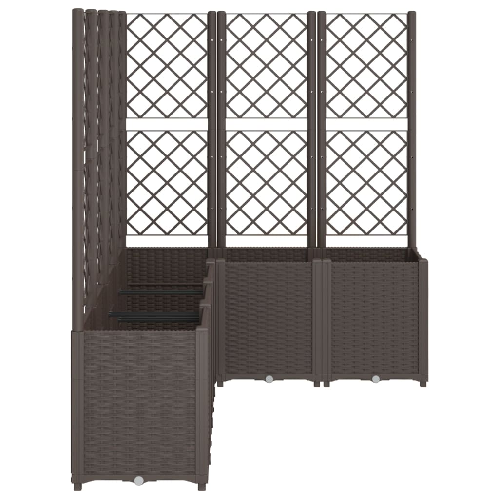Ζαρντινιέρα Κήπου με Καφασωτό Καφέ 160 x 120 x 140 εκ. από PP