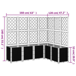 Ζαρντινιέρα Κήπου με Καφασωτό Καφέ 160 x 120 x 140 εκ. από PP