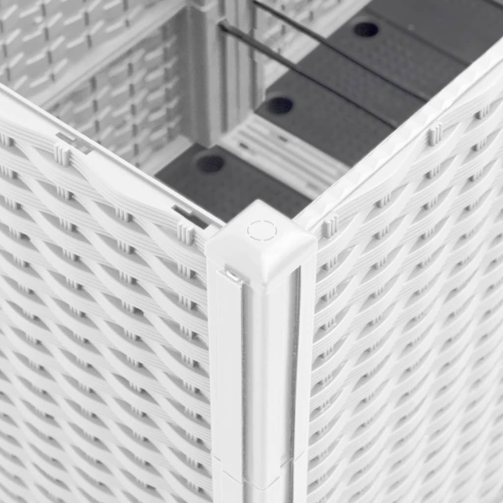 Ζαρντινιέρα Κήπου με Καφασωτό Λευκή 160x160x140 εκ. Πολυπροπ.
