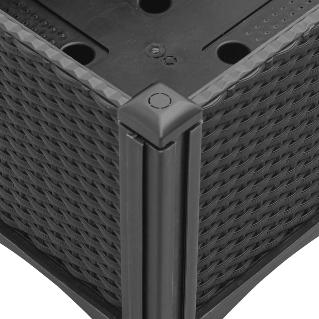 Ζαρντινιέρα Κήπου με Πόδια Μαύρη 40x40x42 εκ. Πολυπροπυλένιο