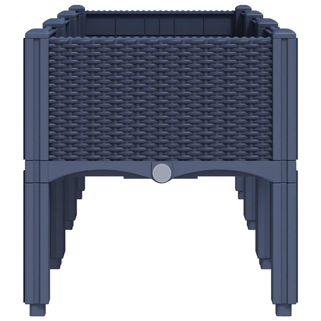 Ζαρντινιέρα Κήπου με Πόδια Μπλε Γκρι 120x40x42 εκ. Πολυπροπυλένιο