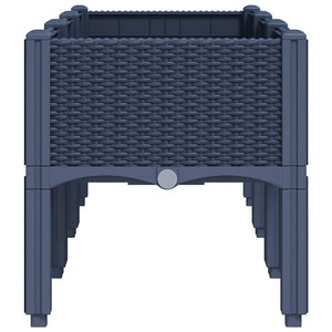 Ζαρντινιέρα Κήπου με Πόδια Μπλε Γκρι 120x40x42 εκ. Πολυπροπυλένιο