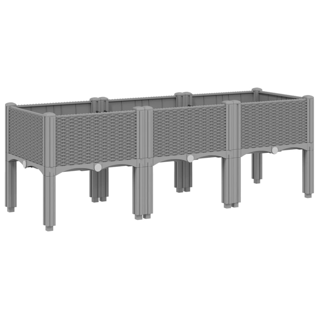 Ζαρντινιέρα Κήπου με Πόδια Αν. Γκρι 120x40x42 εκ Πολυπροπυλένιο