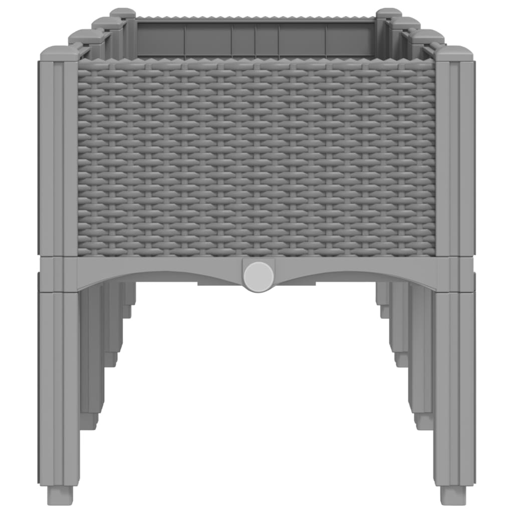 Ζαρντινιέρα Κήπου με Πόδια Αν. Γκρι 120x40x42 εκ Πολυπροπυλένιο